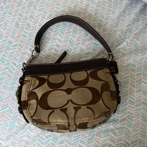 Vintage Y2K Coach monogram Shoulder Bag pochette baguette mini hand bag purse